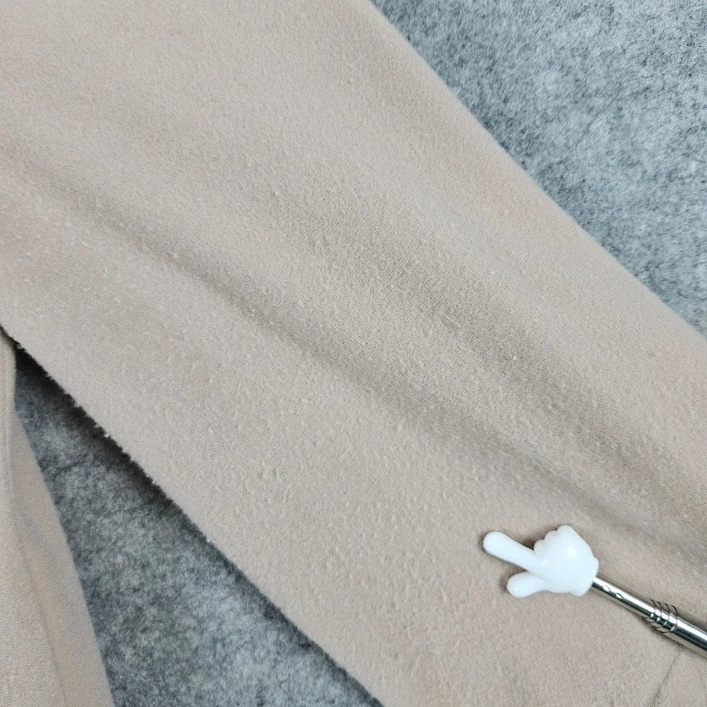 Rutledge Vintage Beige Button Front Lounge Robe Long Sleeve Pleated Size M FLAWS